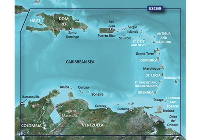 Läs mer om Garmin Southeast Caribbean HXUS030R - Garmin BlueChart g3 mSD/SD