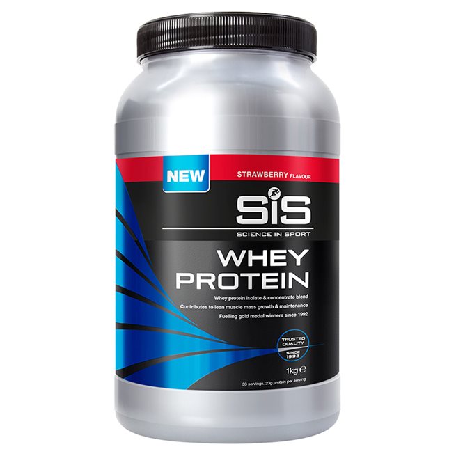 Läs mer om SIS Recoverydrink Whey Protein Jordgubb 1kg, Proteinpulver