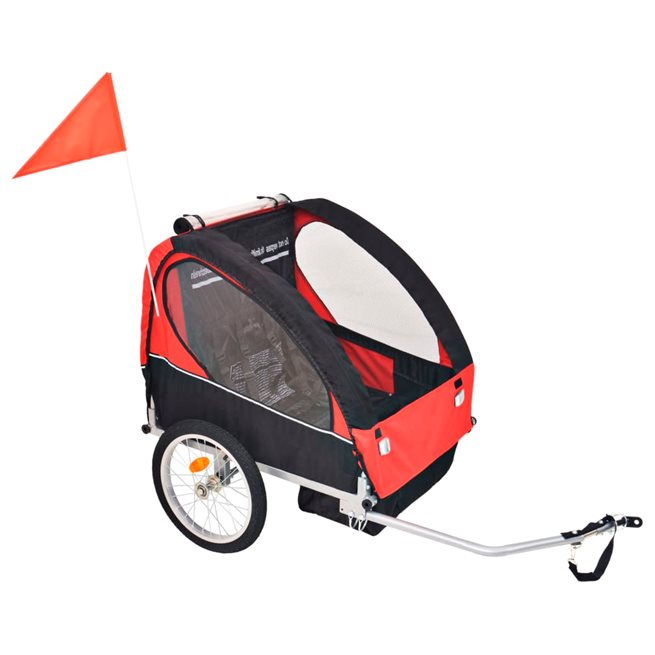 Läs mer om vidaXL Cykelvagn för barn röd och svart 30 kg