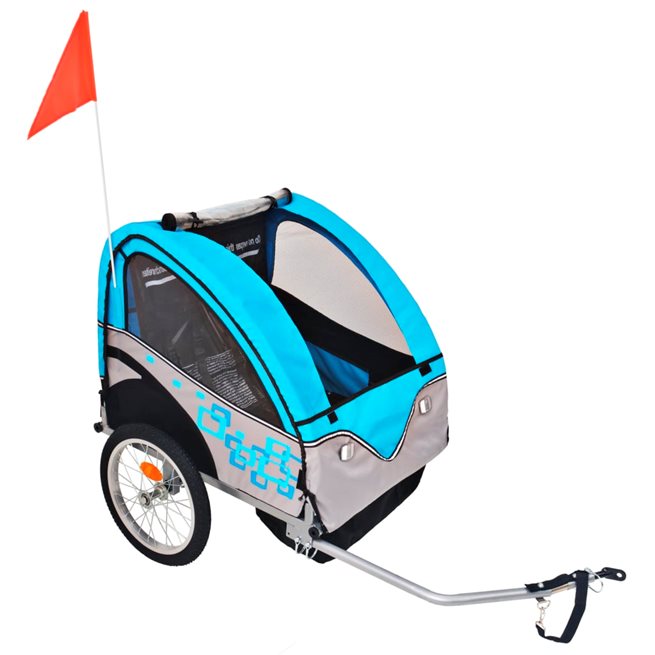 Läs mer om vidaXL Cykelvagn för barn grå och blå 30 kg