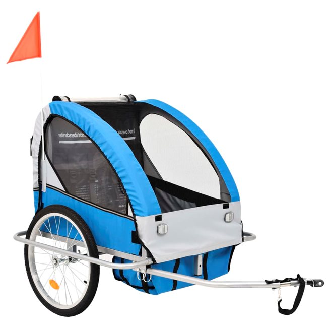 Läs mer om vidaXL 2-i-1 Barncykelvagn & gåvagn blå och grå