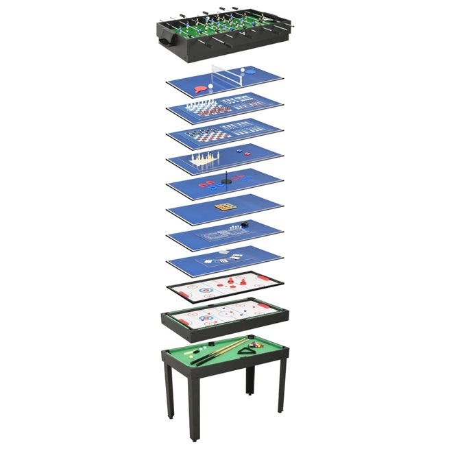 Läs mer om vidaXL Multi-spelbord 15-i-1 121x61x82 cm svart