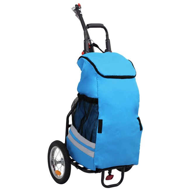Läs mer om vidaXL Hopfällbar cykelvagn med väska blå och svart