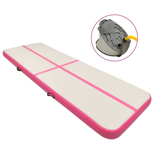 Läs mer om vidaXL Uppblåsbar gymnastikmatta med pump 300x100x15 cm PVC rosa
