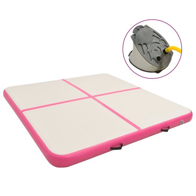 Läs mer om vidaXL Uppblåsbar gymnastikmatta med pump 200x200x10 cm PVC rosa
