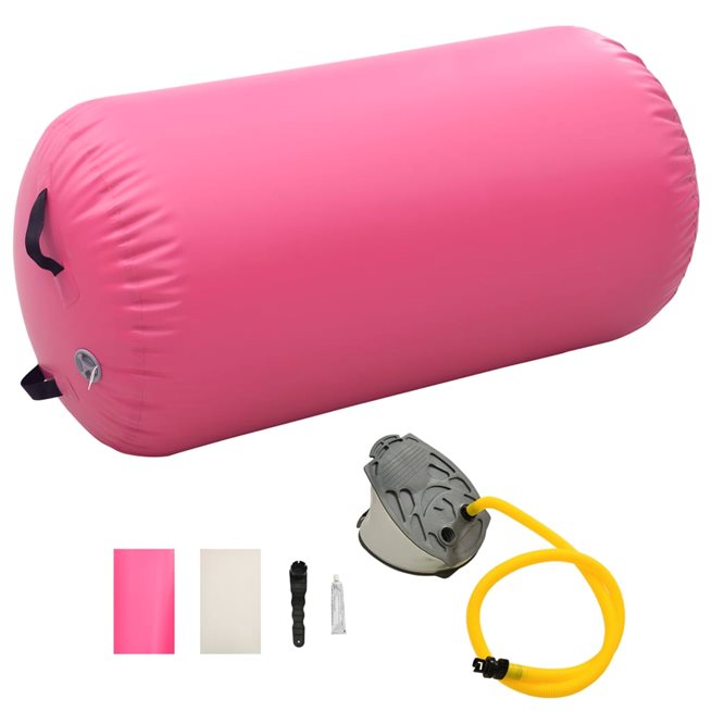 Läs mer om vidaXL Uppblåsbar gymnastikrulle med pump 120x75 cm PVC rosa