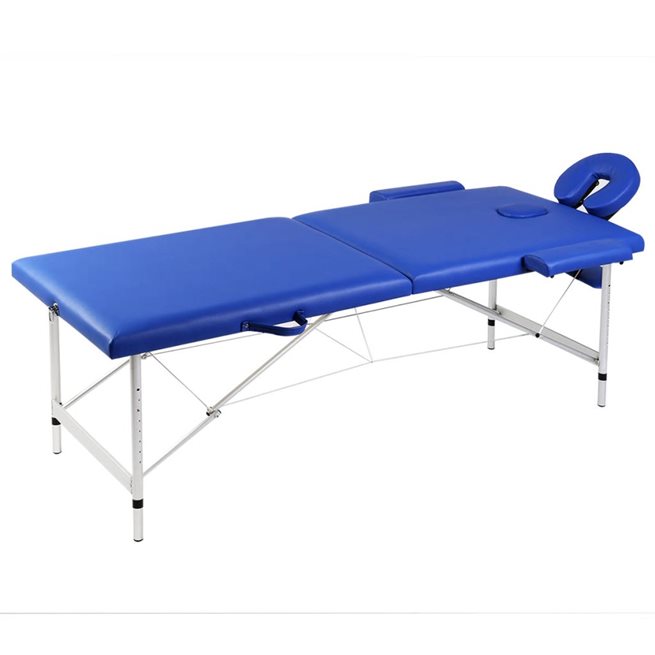Läs mer om vidaXL Hopfällbar massagebänk med 2 sektioner aluminium blå