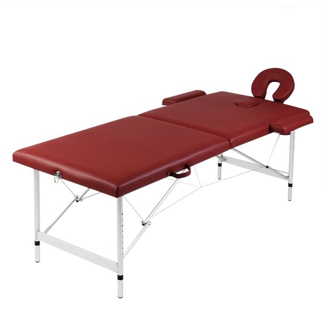 Läs mer om vidaXL Hopfällbar massagebänk med 2 sektioner aluminium röd