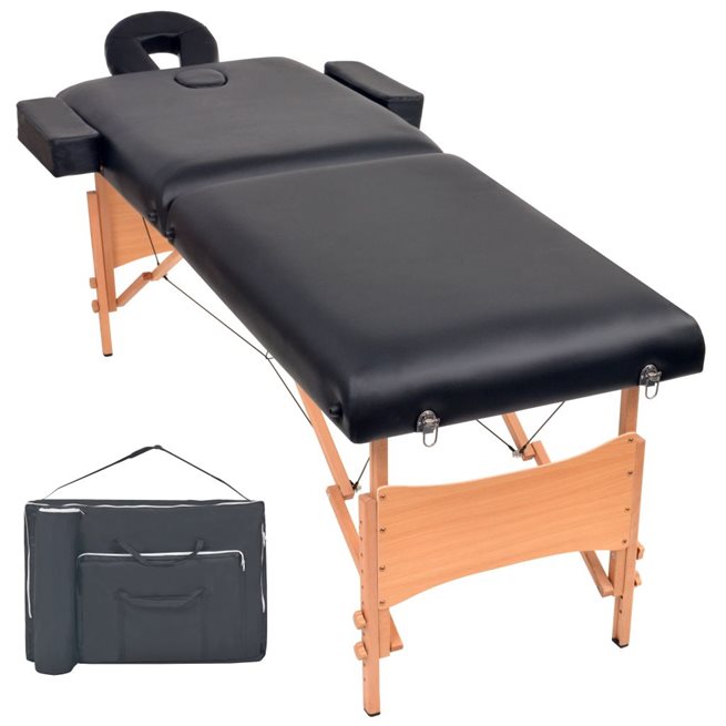 Läs mer om vidaXL Hopfällbar massagebänk 2 sektioner 10 cm tjock svart
