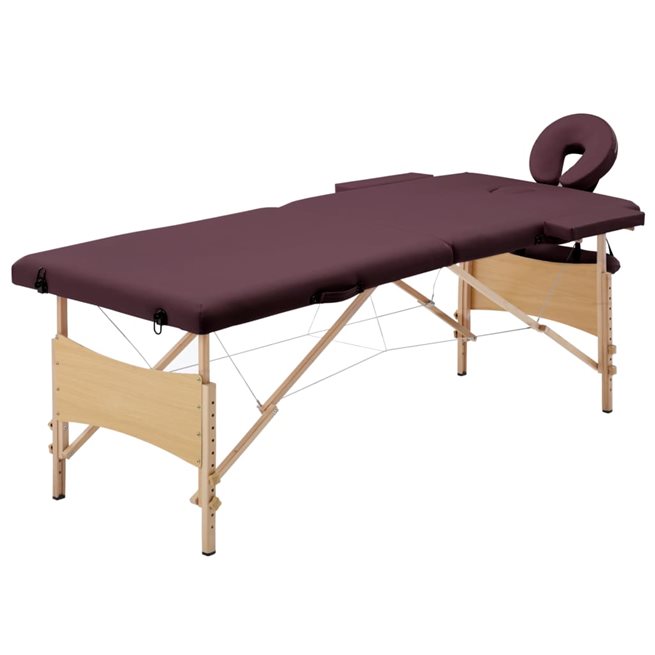 Läs mer om vidaXL Hopfällbar massagebänk 2 sektioner trä mörklila