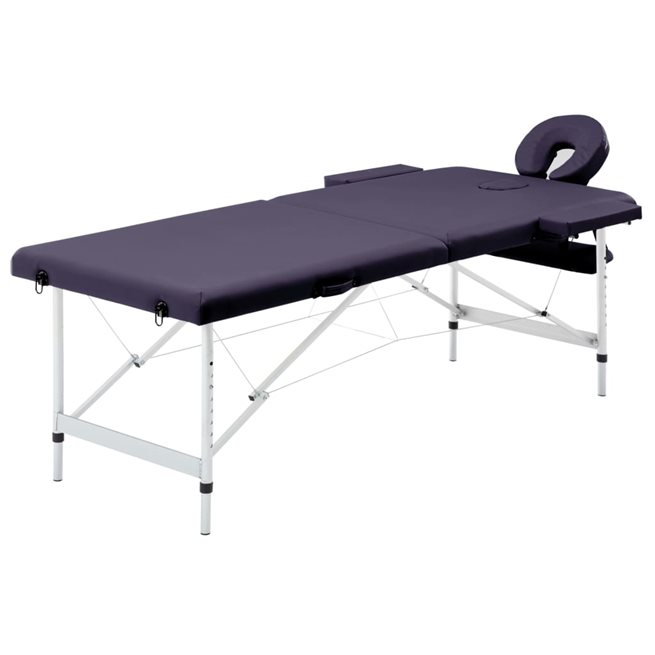 Läs mer om vidaXL Hopfällbar massagebänk 2 sektioner aluminium lila