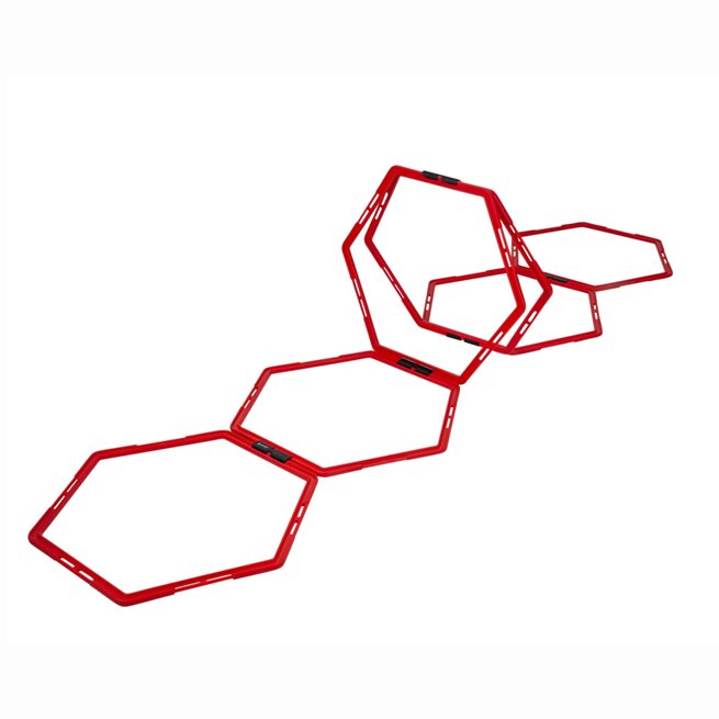 vidaXL Agility-hinder hexagon 6 delar röd