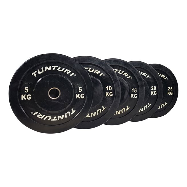Läs mer om Tunturi Fitness Bumper Plate Black, Viktskiva Bumper